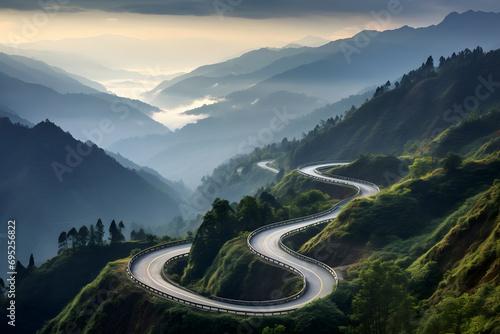 mountain road in the mountains. 