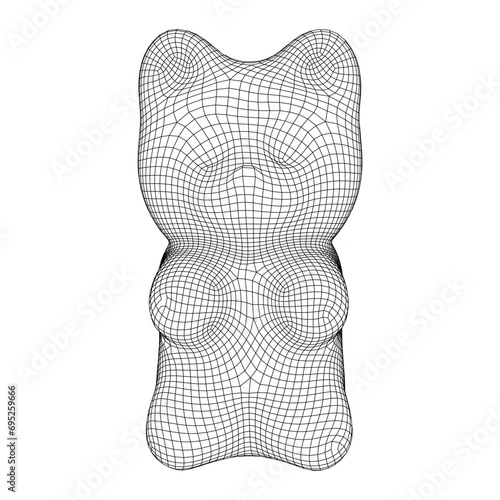 Gummy bear. Jelly fruit candy