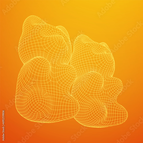 Gummy bear. Jelly fruit candy