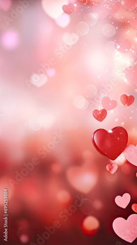 Valentine mockup with heart shaped on blur bokeh background with copyspace for social media sale online