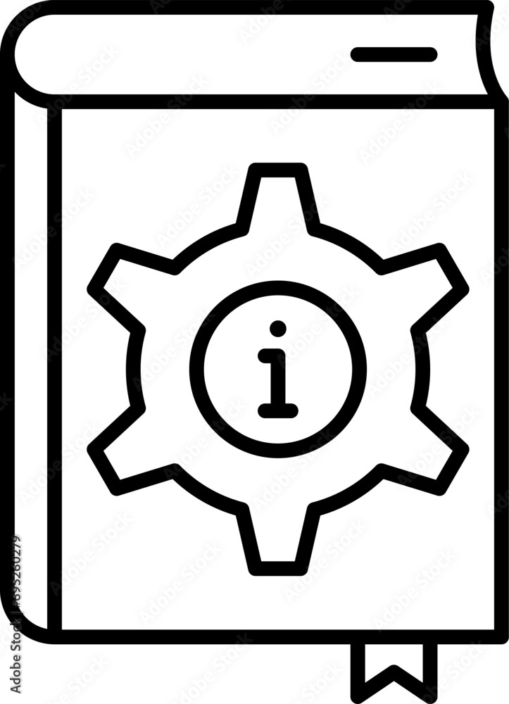Information line icon vector. Inform, guide, privacy policy, manual, rule, instruction vector illustration