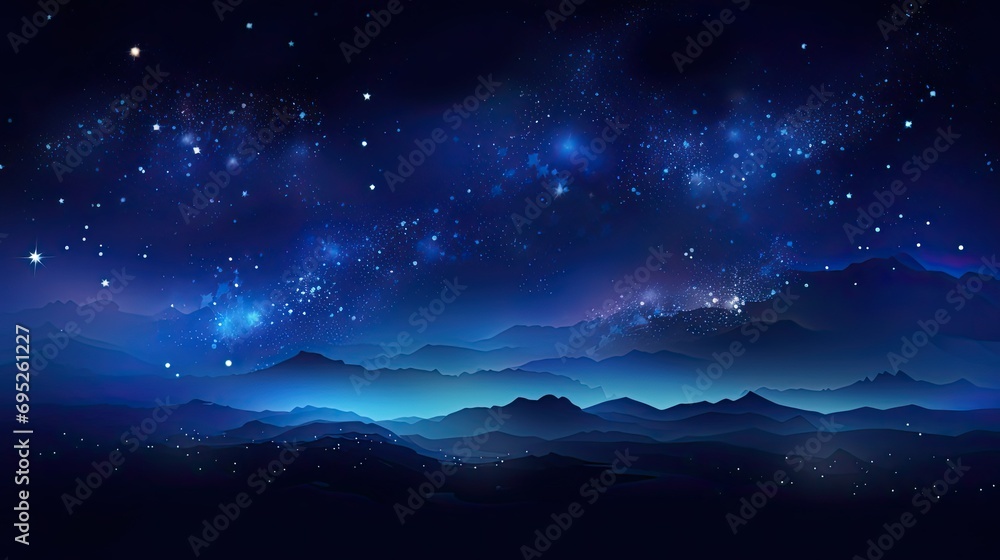 Digital Night scene starry sky scene Abstract
