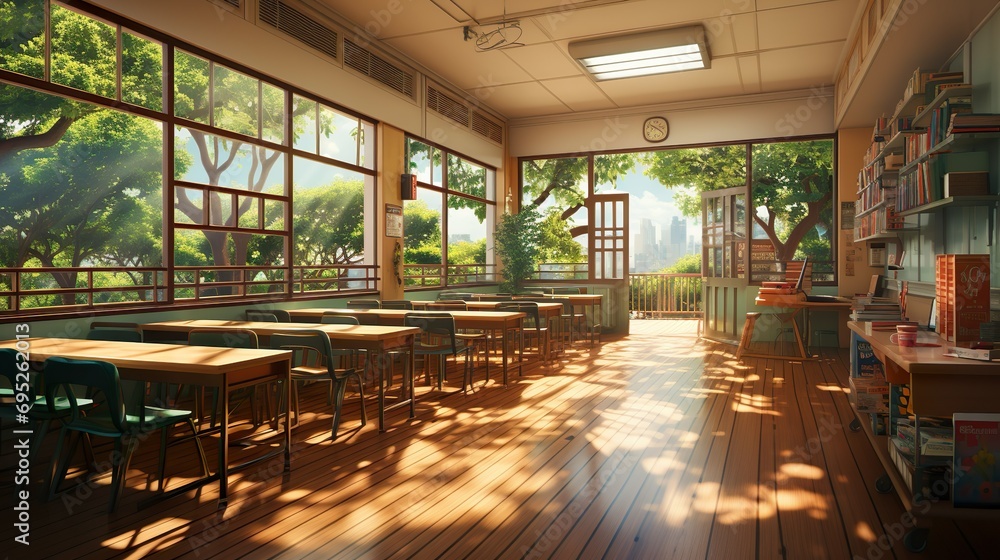 empty classroom school interior