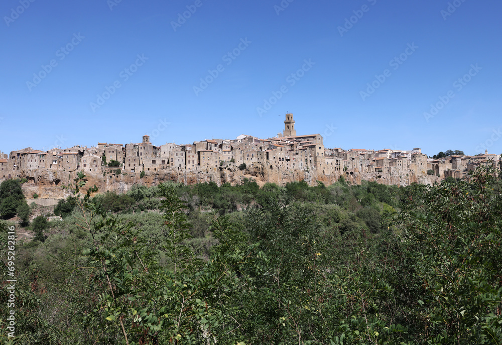 Pitigliano - the picturesque medieval town founded in Etruscan time on the tuff hill in Tuscany, Italy.