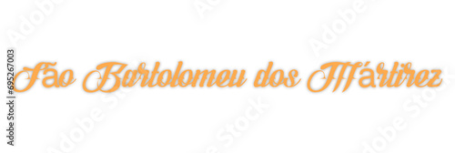 são Bartolomeu dos Mártinez - Saint Bartholomew, saint name Portugal, written in Portuguese, gold color, vector graphics, ideal for parties, name days, greeting cards,