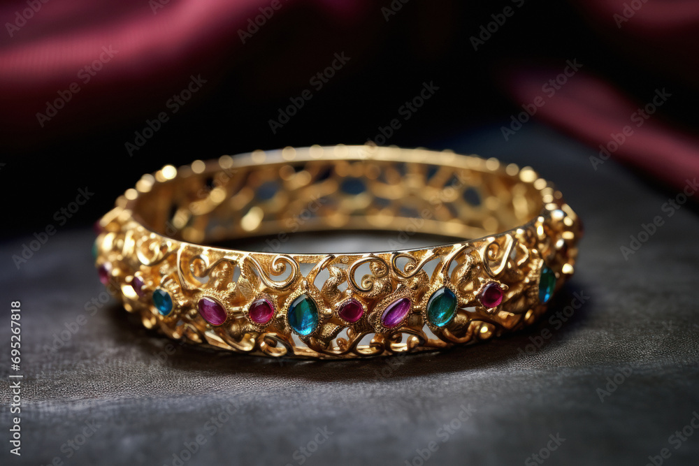 Gold bracelet with colorful diamond Gold bracelet with colorful diamond