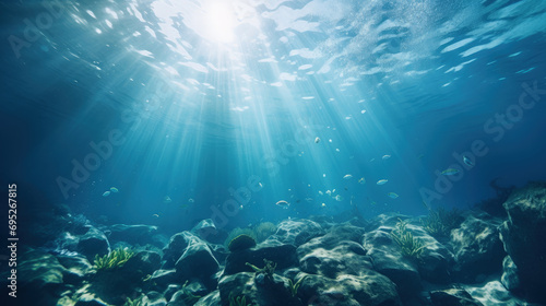 Blue water background underwater © Pixel Town