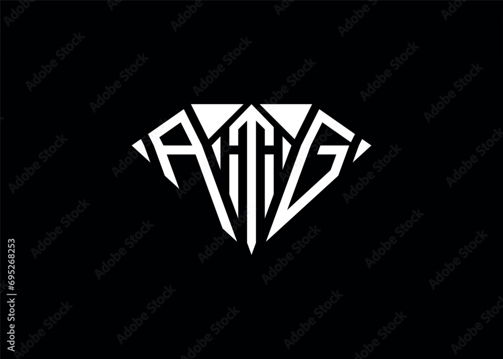 Modern letter A T G diamond shape logo And initial monogram A T G letter logo vector template. Modern letter A T G diamond shape logo And initial monogram A T G letter logo vector template.
