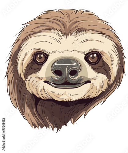 A head of a smiling sloth