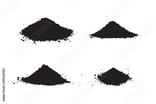 Powder Pile Icon, Dirt Symbol, Soil Sign, Dust Heap, Compost, Gravel, Sand, Powder Pile