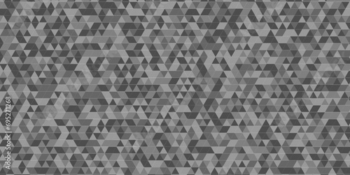 Abstract Black and gray square wall cube triangle tiles pattern mosaic background. Modern seamless geometric dark black pattern background with lines Geometric print composed of triangles.