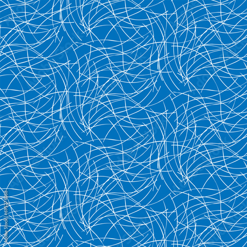 Original texture of white abstract segments on a blue background.