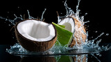 Coconut juice,Drink coconut water. generative ai