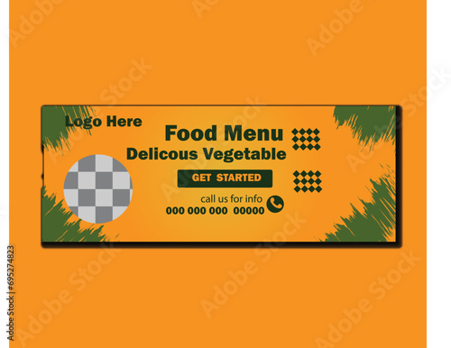 Food social media post and promotion banner design template Social Media Banner for Restaurant Post.