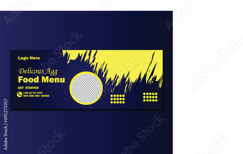 Food social media post and promotion banner design template Social Media Banner for Restaurant Post.
