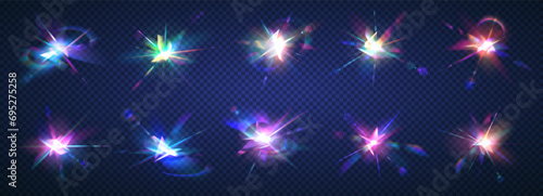 Plasma light clots color vector illustration set. Abstract power explosion with flashes and sparkles isolated on transparent background