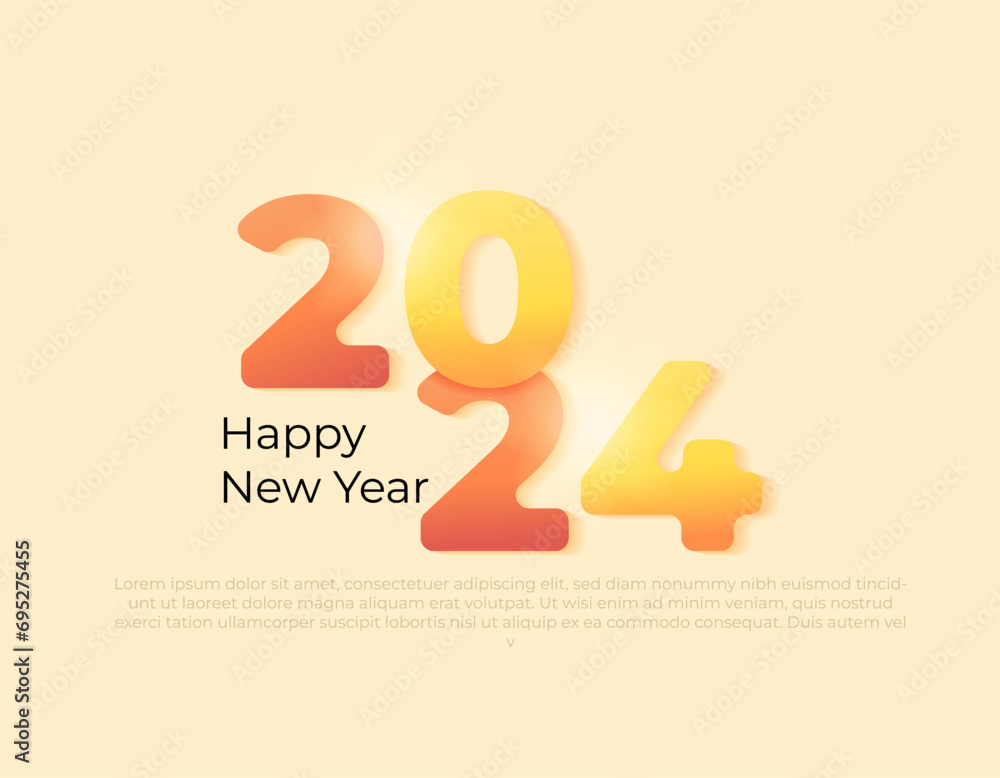 Happy New Year 2024. 2024 figures. celebration, feast, festival and ...