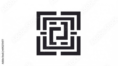 logo symbol rectangular maze on a white background isolated photo