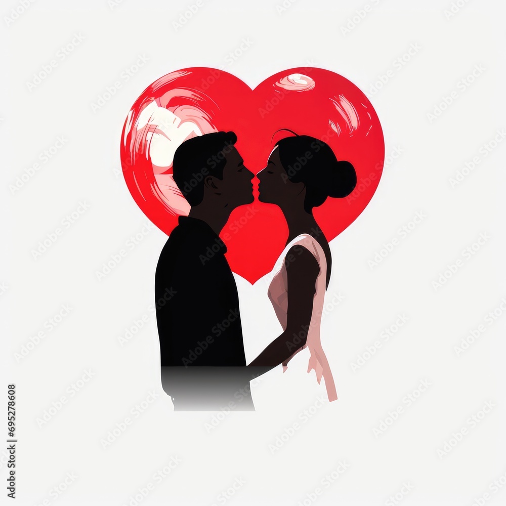 Wedding ring Vector illustration of a red heart, symbolizing love romance. Valentine's Day , wedding celebration. Heart icon ring gift decoration. Festive joyful celebration of love and occasions.