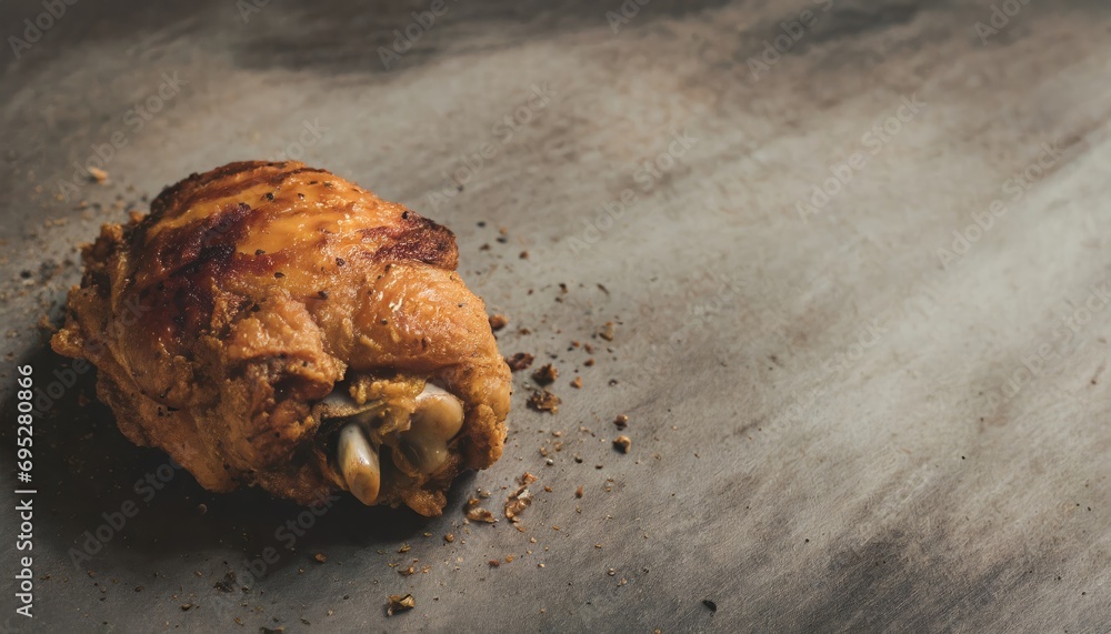 Copy Space image of Classic Southern Fried Chicken on dark background. Copy Space image of Classic Southern Fried Chicken on dark background.
