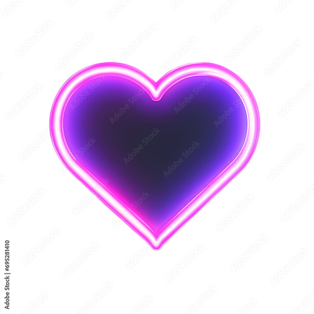 Heart shaped neon light isolated on transparent background Heart shaped neon light isolated on transparent background