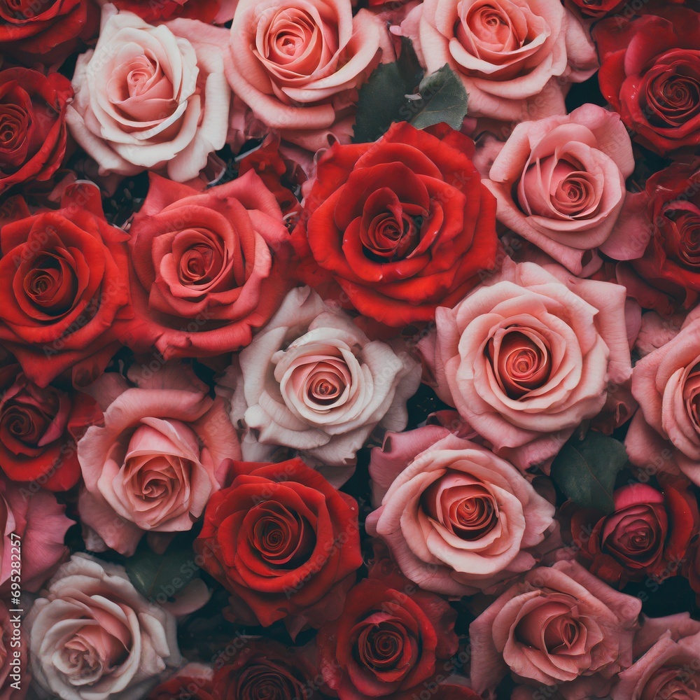 Background of Roses and Flowers - Romantic Concept for Valentine or Mother's Day Background of Roses and Flowers - Romantic Concept for Valentine or Mother's Day