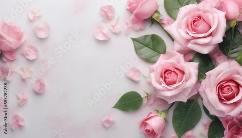 Background of Roses and Flowers - Romantic Concept for Valentine or Mother's Day