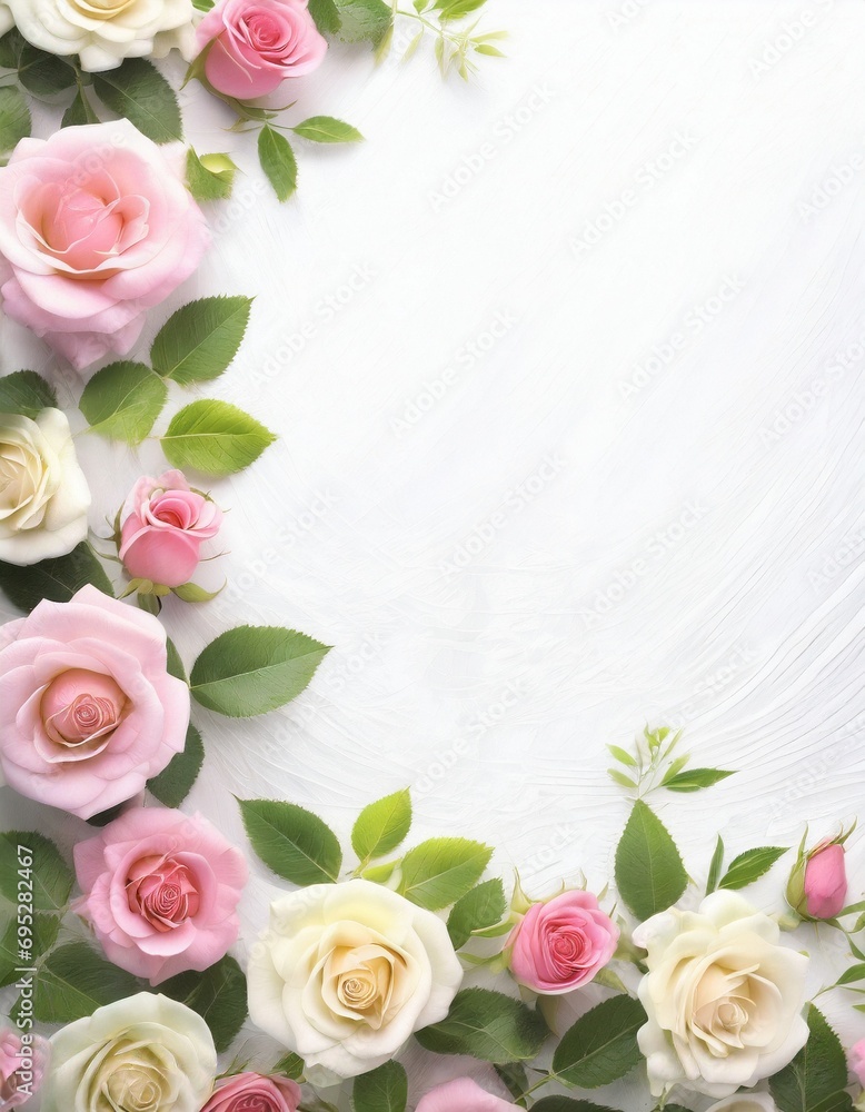 Background of Roses and Flowers - Romantic Concept for Valentine or Mother's Day Background of Roses and Flowers - Romantic Concept for Valentine or Mother's Day