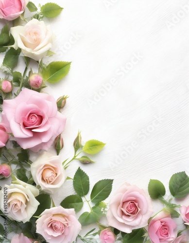 Background of Roses and Flowers - Romantic Concept for Valentine or Mother's Day © Eggy