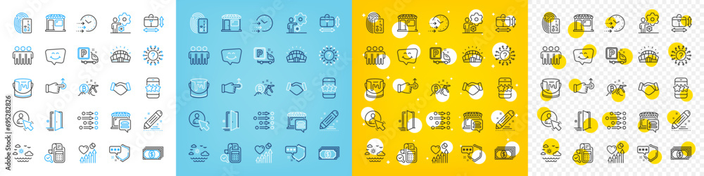 Vector icons set of Paint, Bitcoin mining and Sports stadium line icons pack for web with Market, Bill accounting, Brand contract outline icon. Food market, Star, Heart beat pictogram. Vector Vector icons set of Paint, Bitcoin mining and Sports stadium line icons pack for web with Market, Bill accounting, Brand contract outline icon. Food market, Star, Heart beat pictogram. Vector