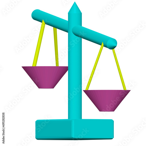 scales of justice 3D Balance and justice, law concept Cartoon icon 