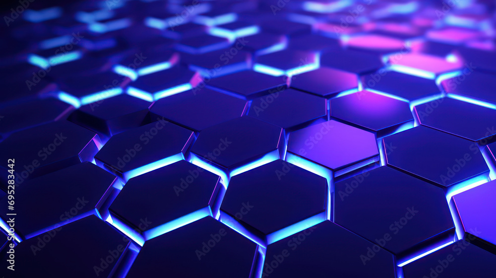 Abstract futuristic purpleblue hexagon background illustration Abstract futuristic purpleblue hexagon background illustration