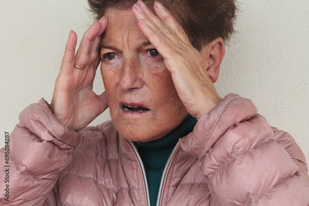 depressed and distressed old woman isolated depressed and distressed old woman isolated