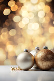 Glittering Christmas decorations against a blurry bokeh backdrop created with Generative Ai