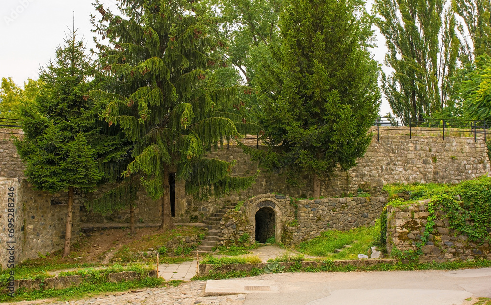 The historic 16th century Kastel Fortress in Banja Luka, Republika Srpska, Bosnia and Herzegovina. Entrance to the underground sections