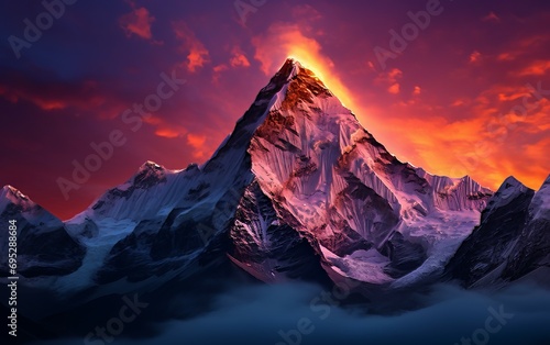 Majestic Snow-Capped Peak at Dawn © Harry