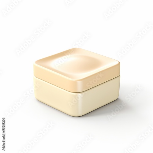 cream box with isolated on white back groundar