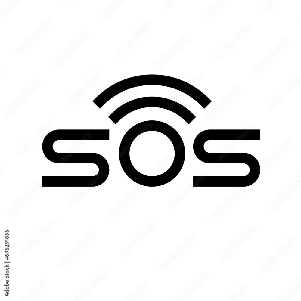 SOS Letter monogram logo design illustration SOS Letter monogram logo design illustration