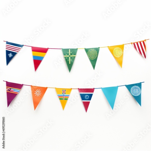 party flags with islolated on white background