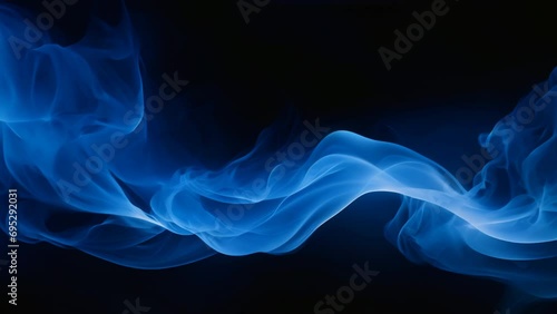 Blue smoke in a black background animation photo