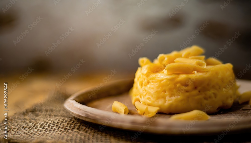Copy Space image of warm and delicious homemade baked schotel macaroni on a wooden Copy Space image of warm and delicious homemade baked schotel macaroni on a wooden