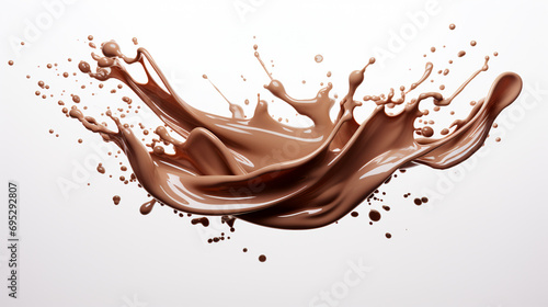 chocolate splash on white background, AI Generative