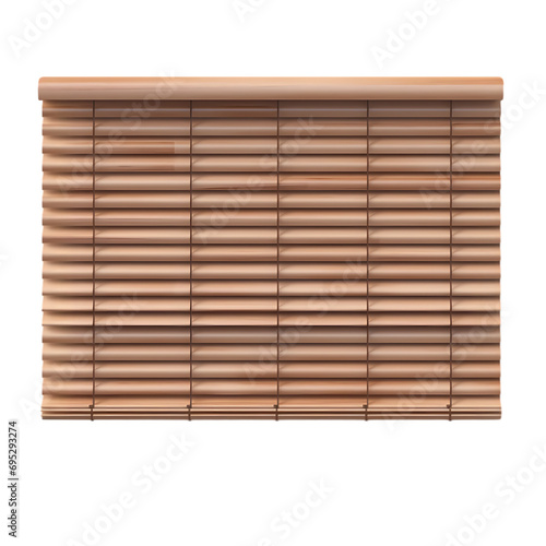 Wooden blinds isolated on transparent background