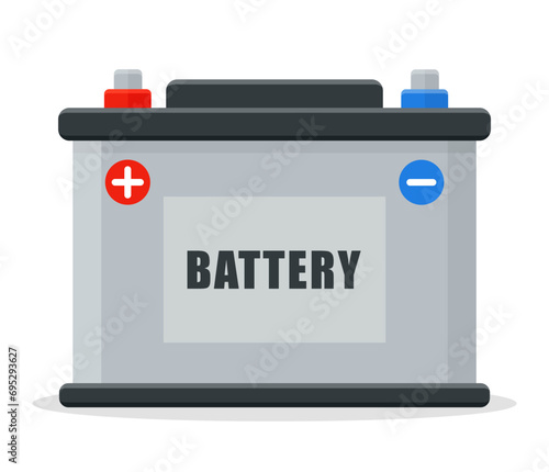 car battery flat design isolated