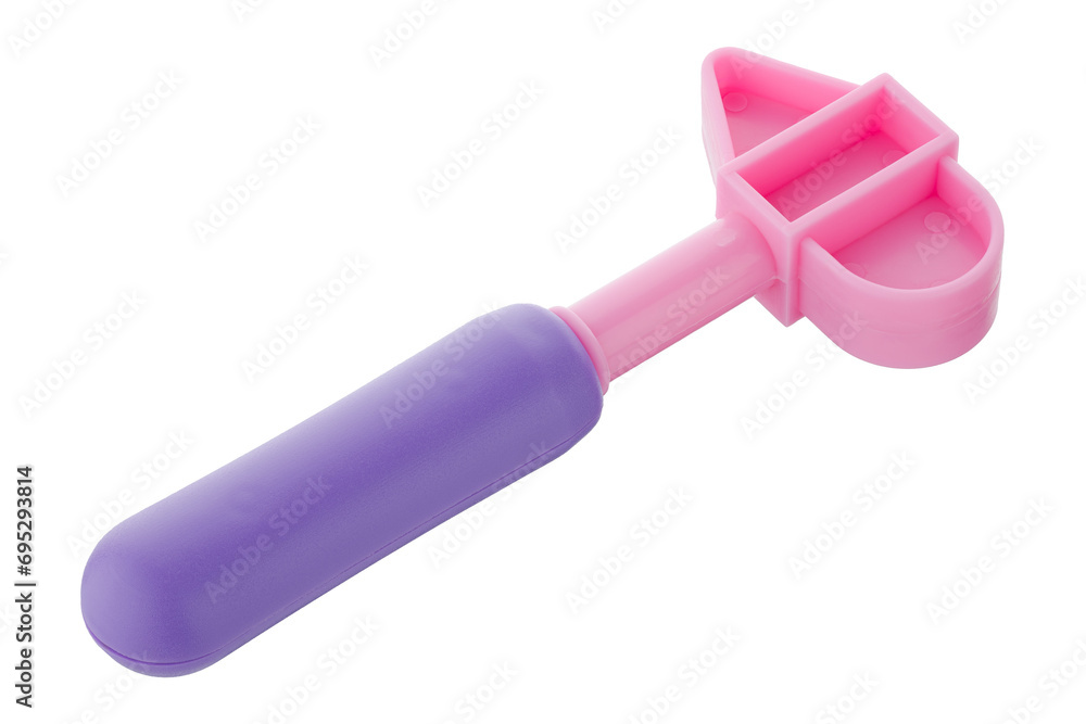 Children's educational toys, medical instruments, plastic. Children's toy hammer on a white background. Children's educational toys, medical instruments, plastic. Children's toy hammer on a white background.
