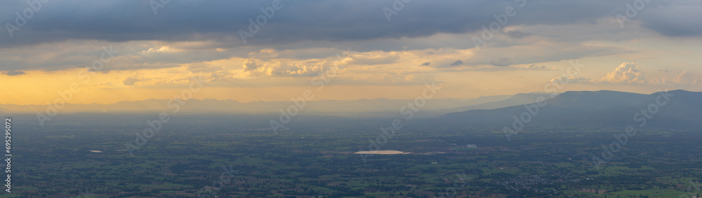 View of sky and hill panorama landscape background