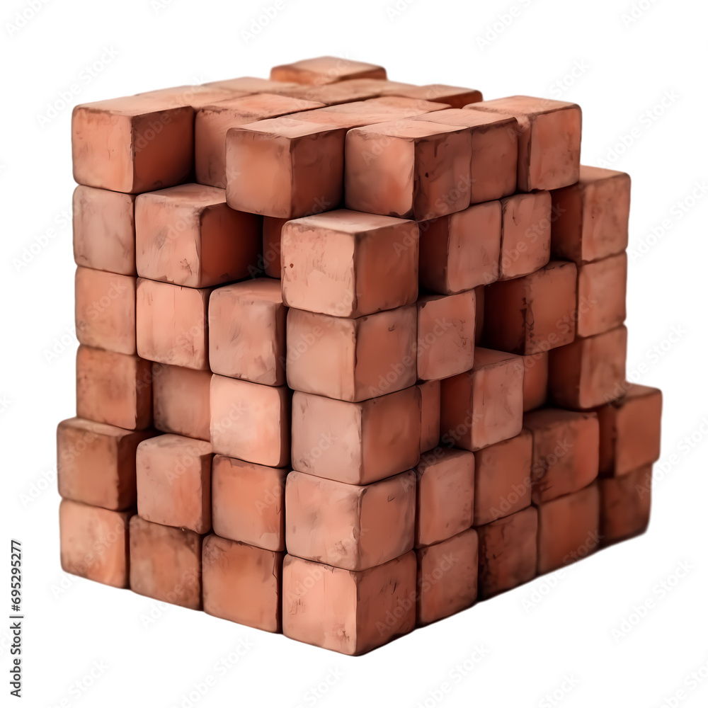 Heap of red bricks isolated on transparent background Heap of red bricks isolated on transparent background