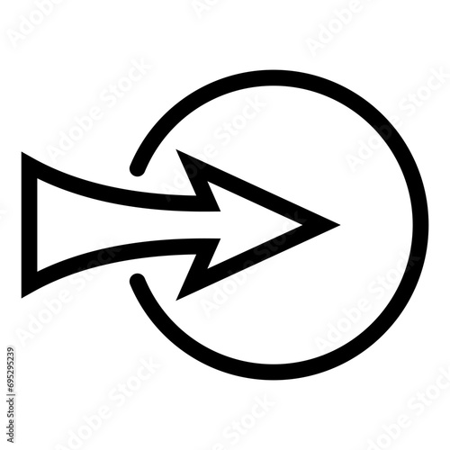 Icon authorization circle with arrow inward, log in login authorization