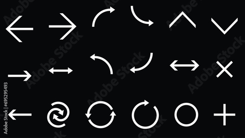 Black Arrow Pack, vector arrow pack, line pointing arrow. 