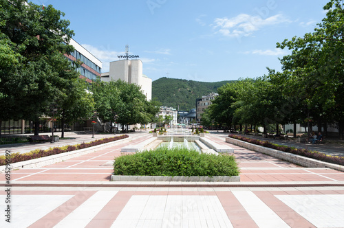 Square near the city municipality of Blagoevgrad, Bulgaria photo